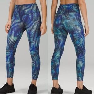 Lululemon Wunder Train 25” High Rise Leggings Blue Multicolor